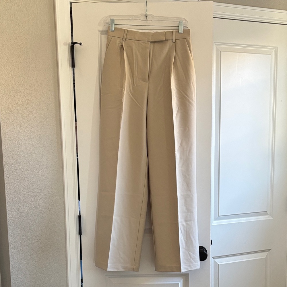 Commense Tan Wide-Leg Trousers